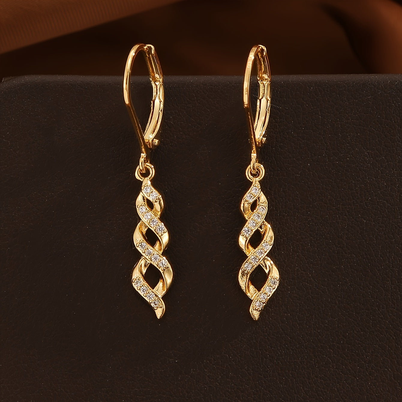 Boucles d'oreilles Torsade Scintillante Ava | Or