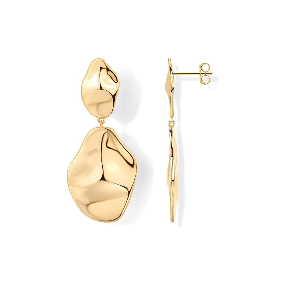Boucles d'oreilles vague Ondulée en or