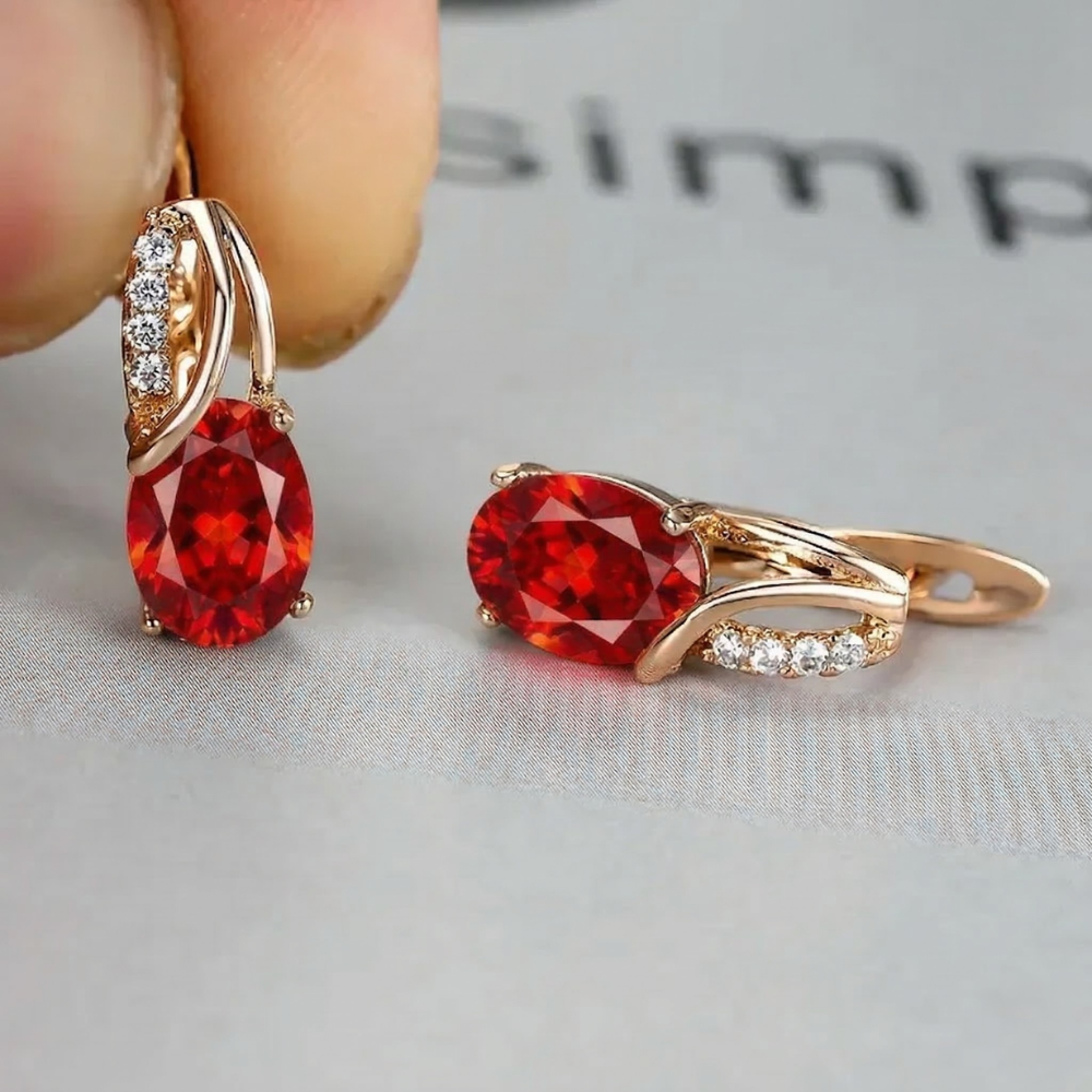 Boucles d'oreilles Véréna Rubina en or