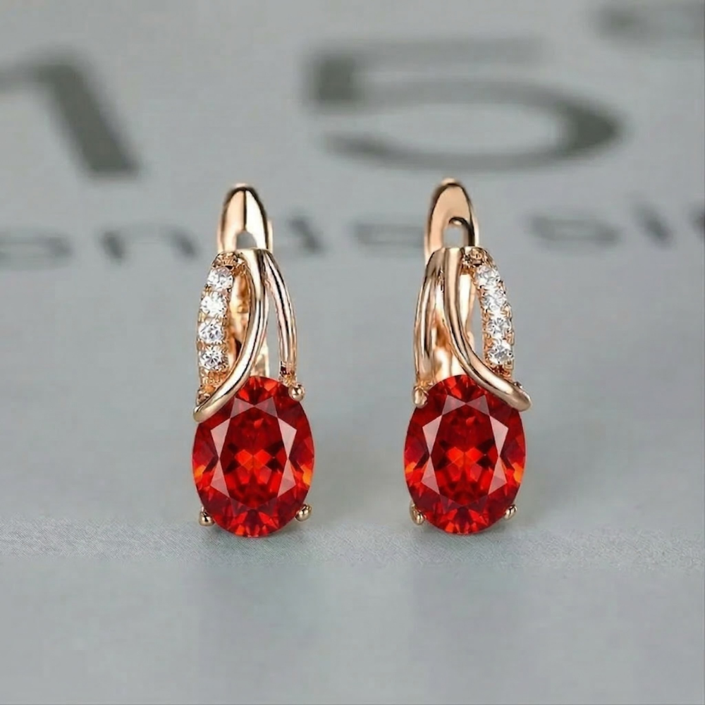 Boucles d'oreilles Véréna Rubina en or