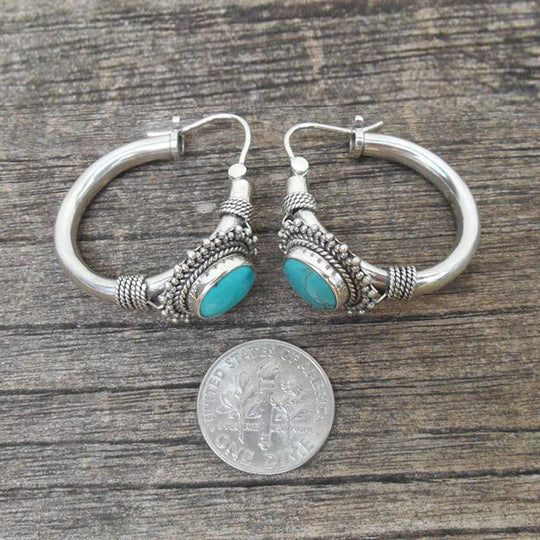Boucles d'oreilles vintage turquoise en or