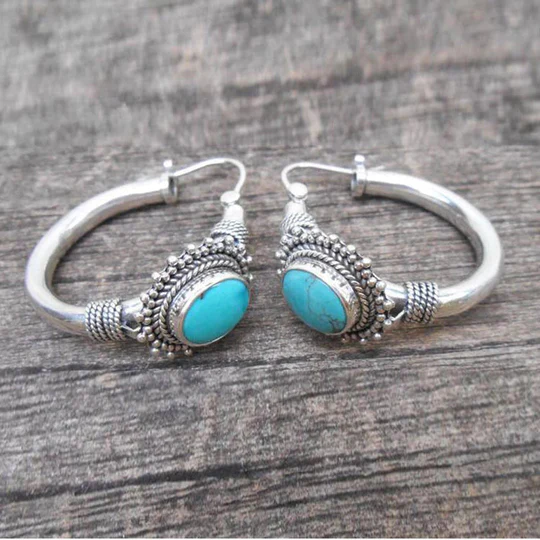 Boucles d'oreilles vintage turquoise en or