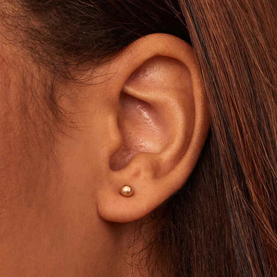Boucles d'oreilles à boules en or blanc