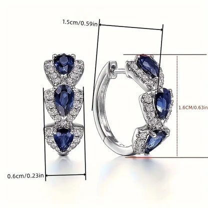 Boucles d'oreilles à rayures avec cristal brillant
