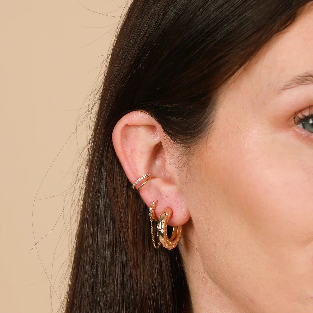 Boucles d'oreilles cosmiques en or