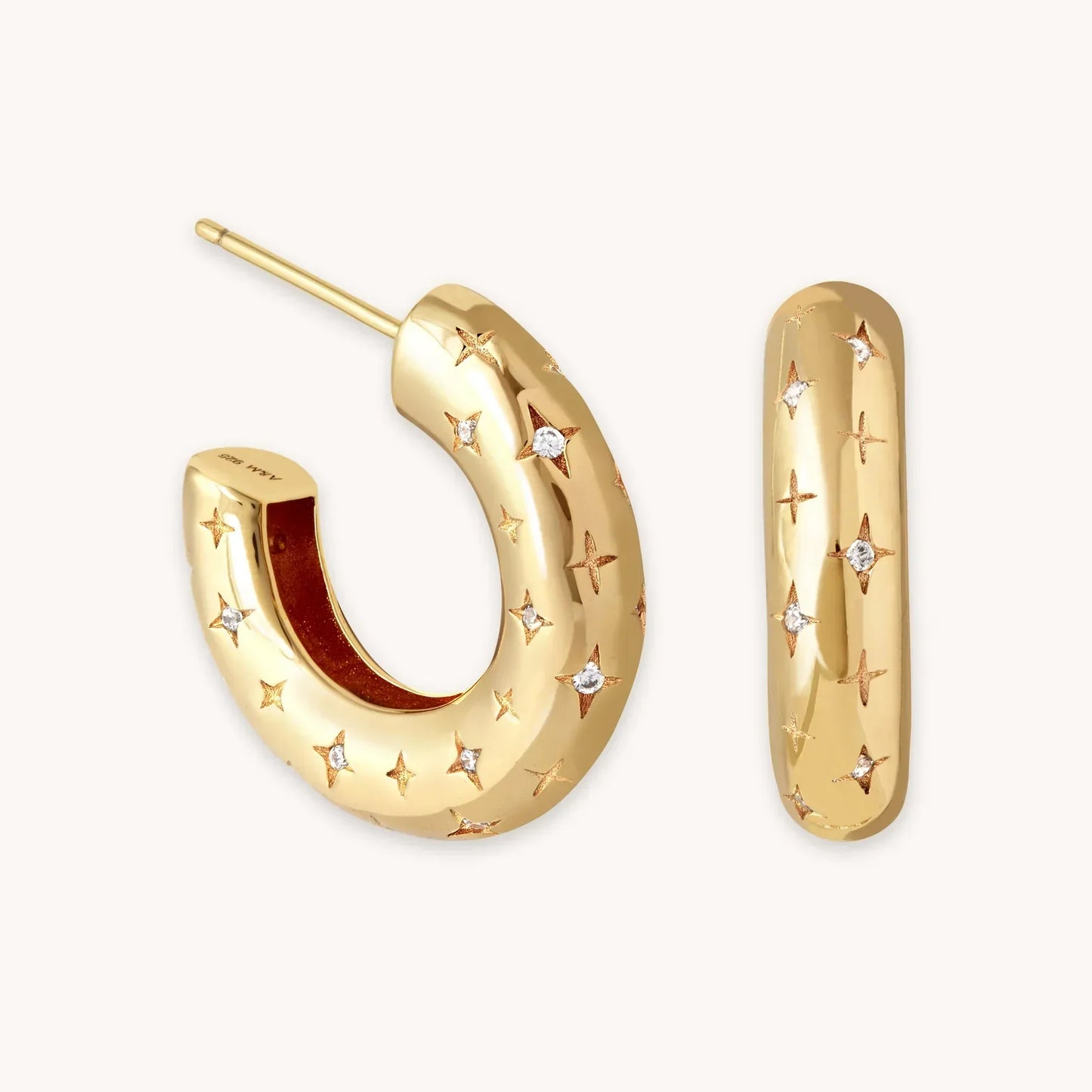 Boucles d'oreilles cosmiques en or