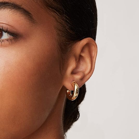 Boucles d'oreilles créoles Poussière d'étoiles en or