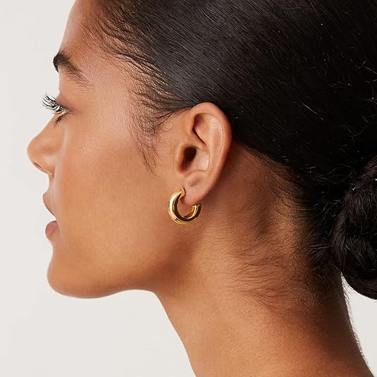 Boucles d'oreilles créoles Poussière d'étoiles en or