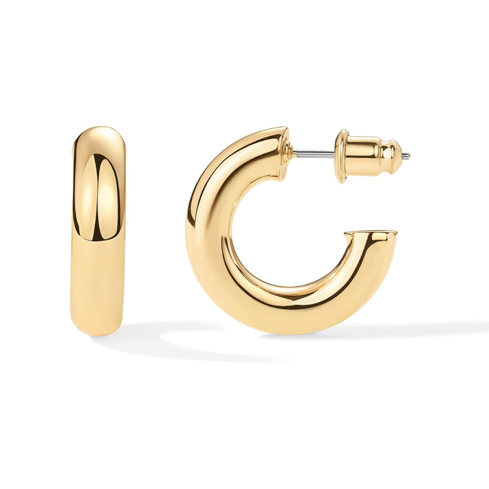 Boucles d'oreilles créoles Poussière d'étoiles en or