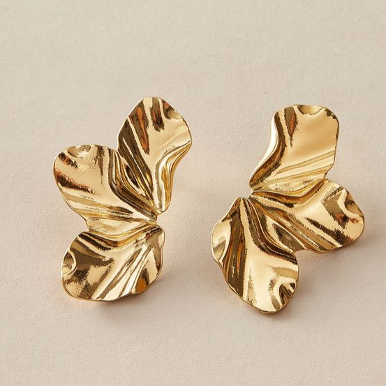 Boucles d'oreilles 'Demi-Fleur' en or