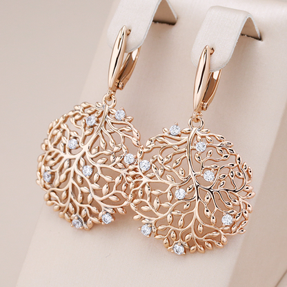 Boucles d'oreilles élégantes avec barres rondes et zirconiums