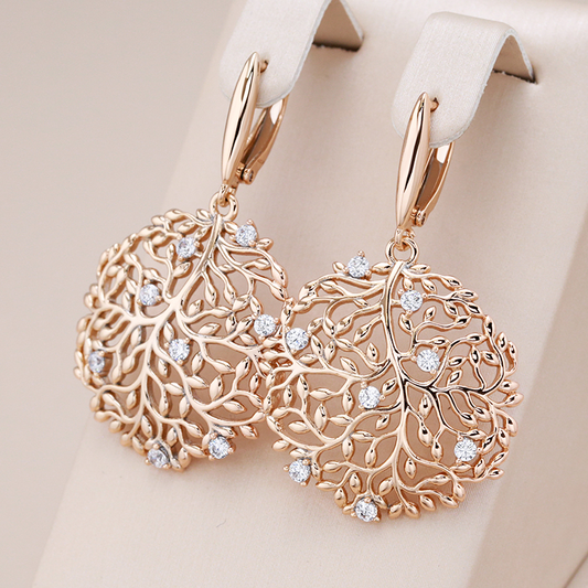Boucles d'oreilles élégantes avec barres rondes et zirconiums