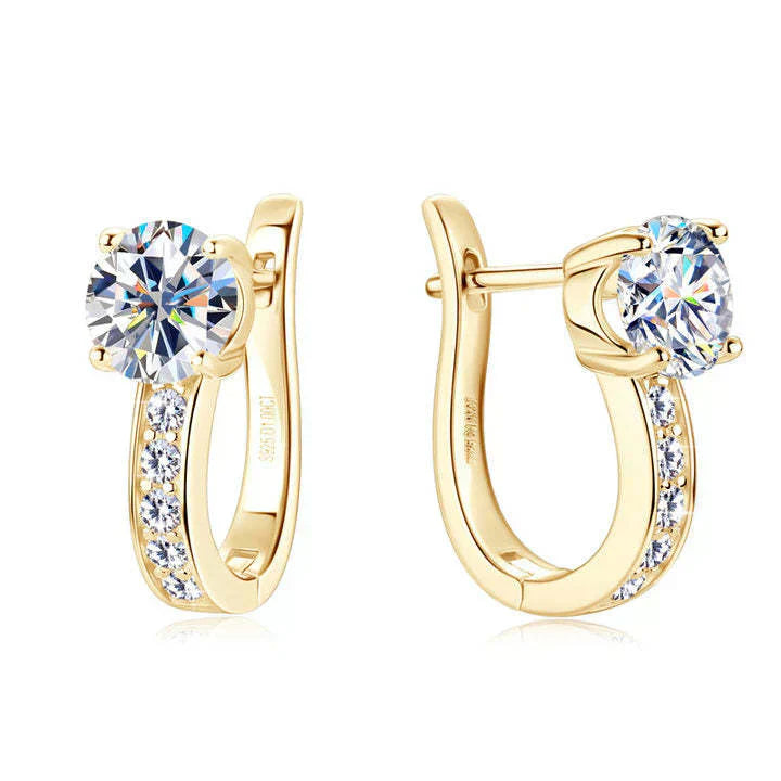 Boucles d'oreilles en Argo avec moissanite en or