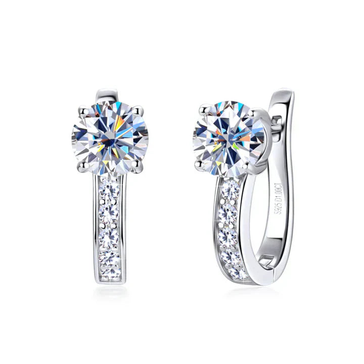 Boucles d'oreilles en Argo avec moissanite en or