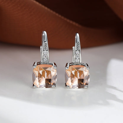 Boucles d'oreilles en anneau en pierre mystique | Or