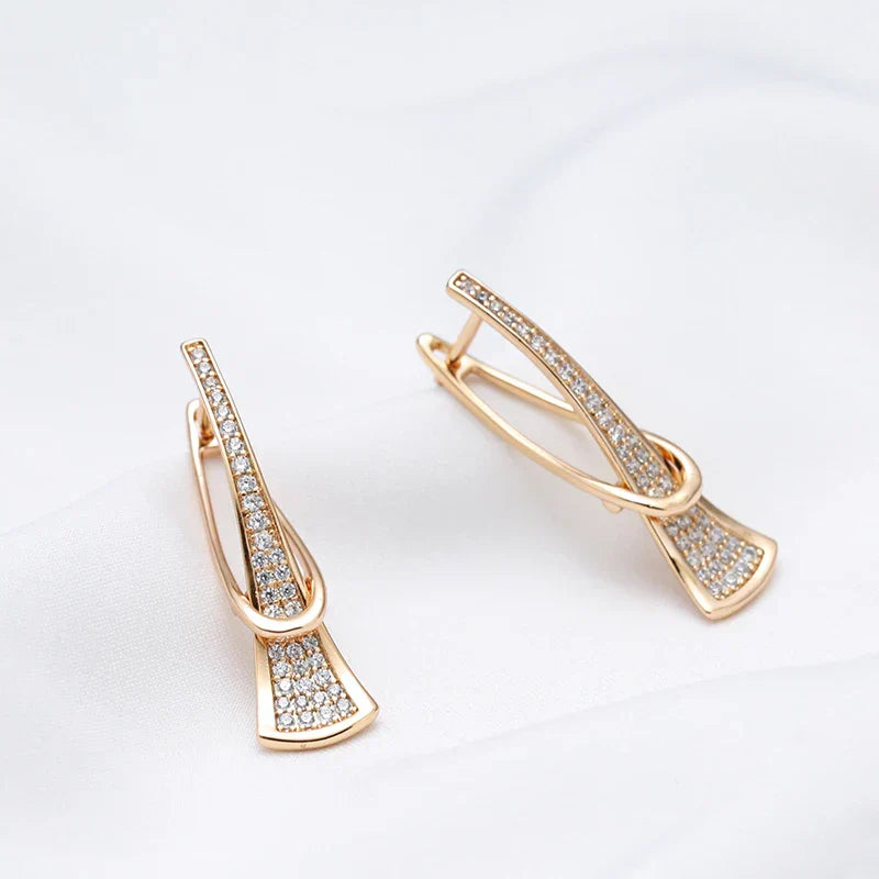 Boucles d'oreilles en cristal à couches Radieuses en or