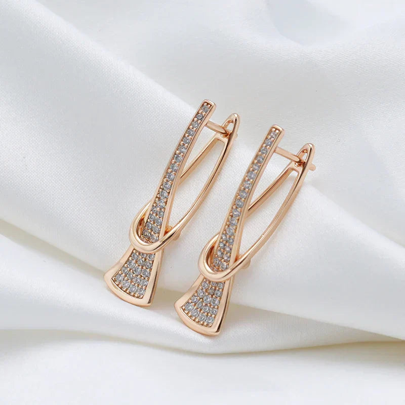 Boucles d'oreilles en cristal à couches Radieuses en or