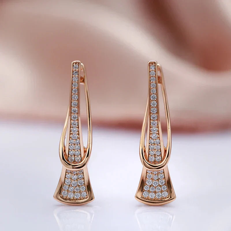 Boucles d'oreilles en cristal à couches Radieuses en or
