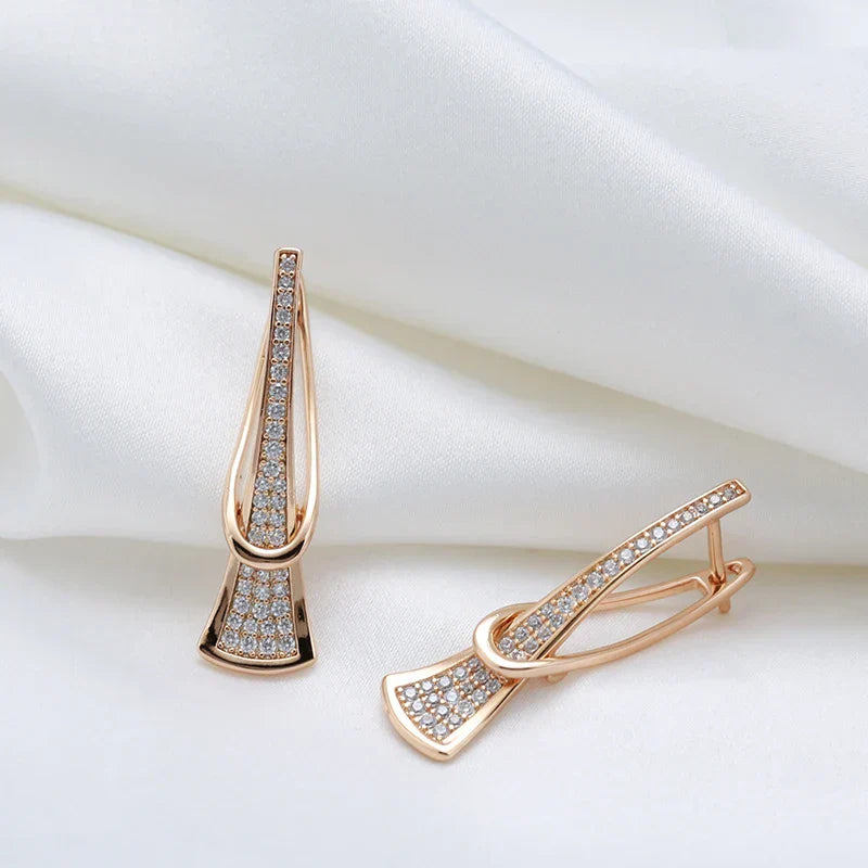 Boucles d'oreilles en cristal à couches Radieuses en or