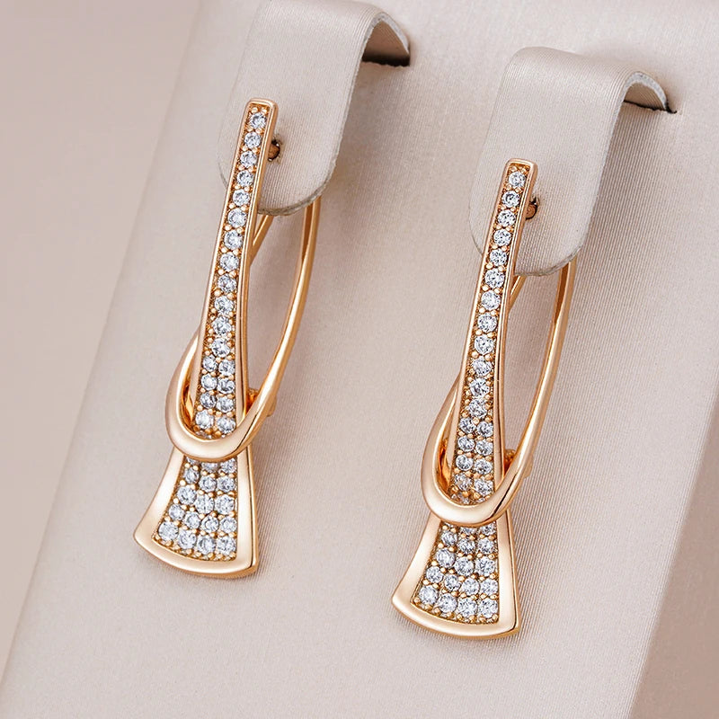 Boucles d'oreilles en cristal à couches Radieuses en or