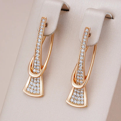 Boucles d'oreilles en cristal à Couches Radieuses | Or