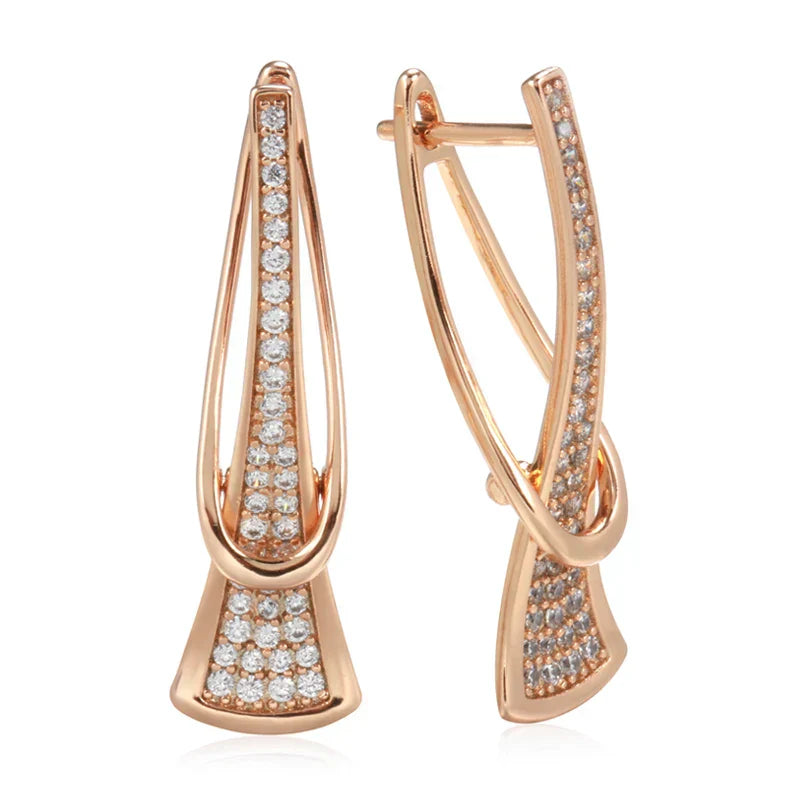 Boucles d'oreilles en cristal à couches Radieuses en or