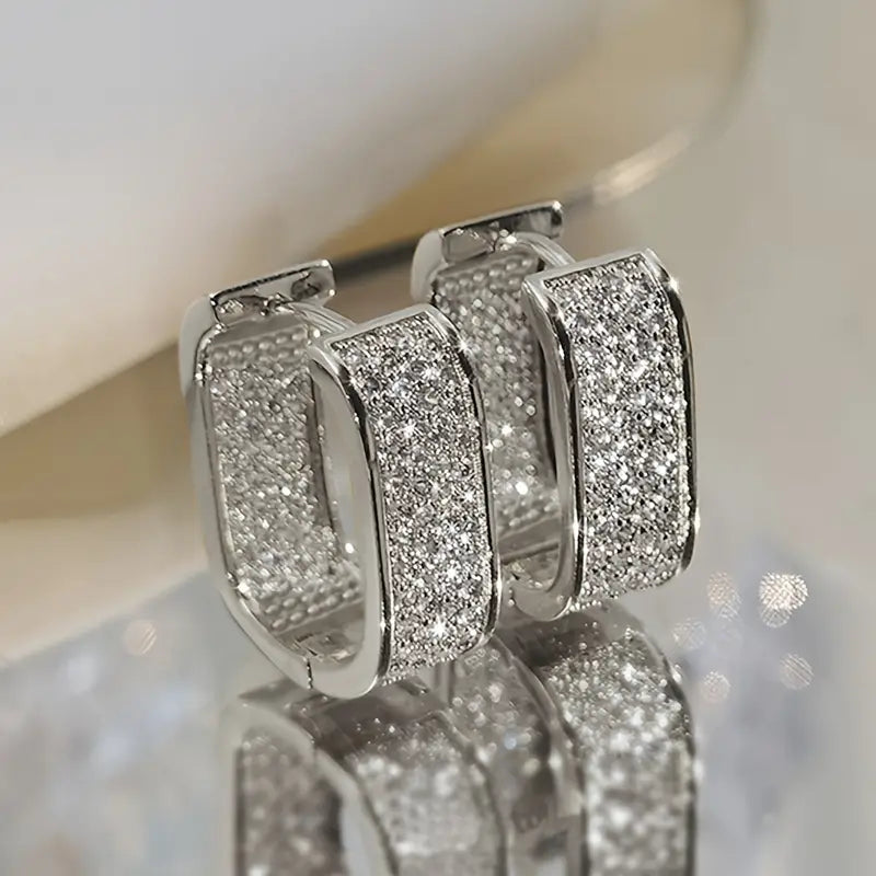 Boucles d'oreilles en cristal luxueuses en or