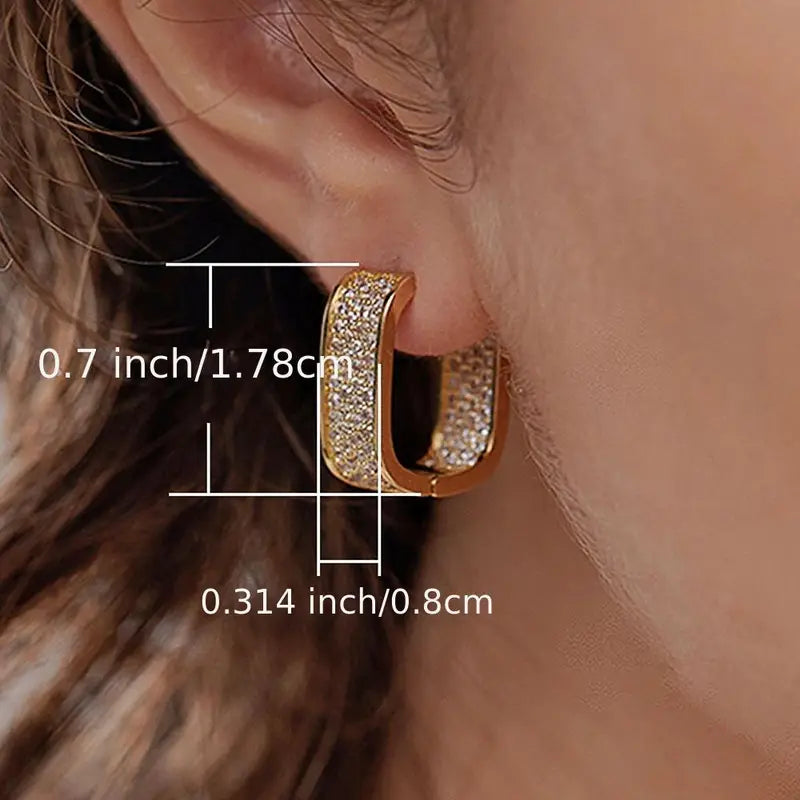 Boucles d'oreilles en cristal luxueuses en or