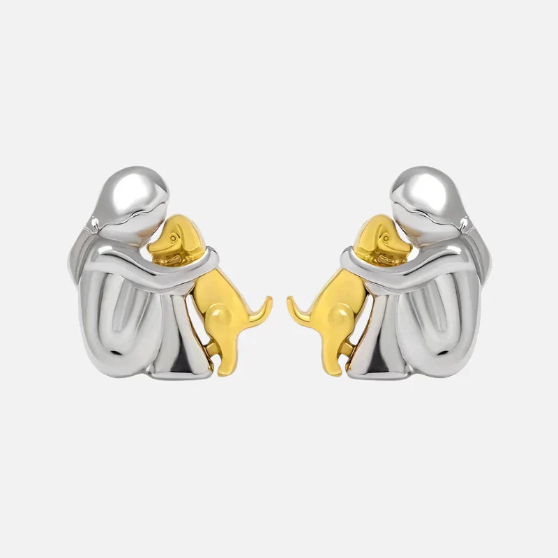 Boucles d'oreilles en deux couleurs, or blanc et or en or blanc