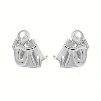 Boucles d'oreilles en deux couleurs, argent et or