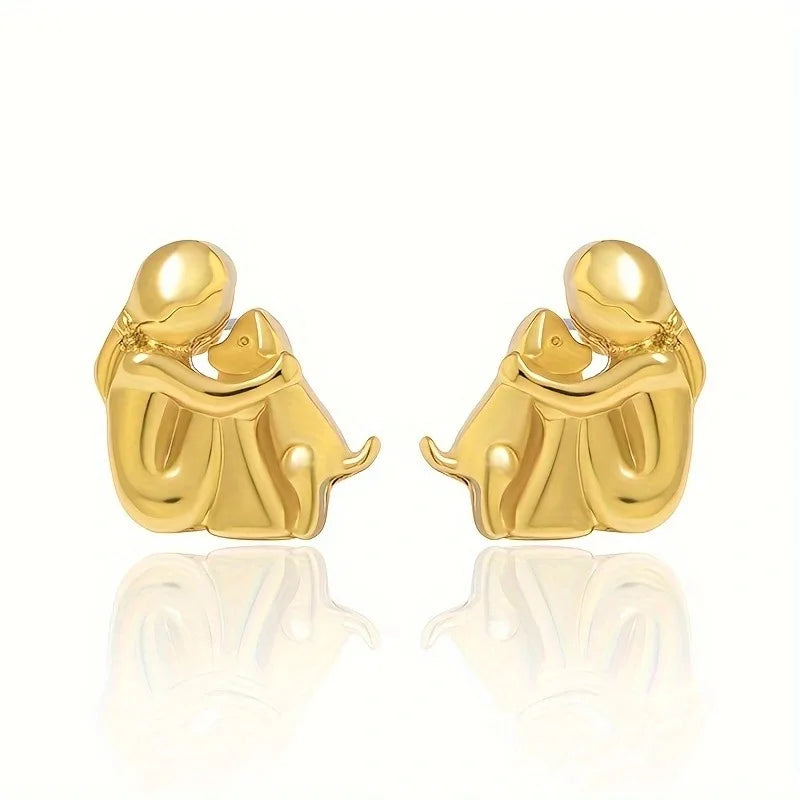 Boucles d'oreilles en deux couleurs, or blanc et or en or blanc
