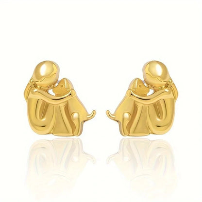 Boucles d'oreilles en deux couleurs, argent et or