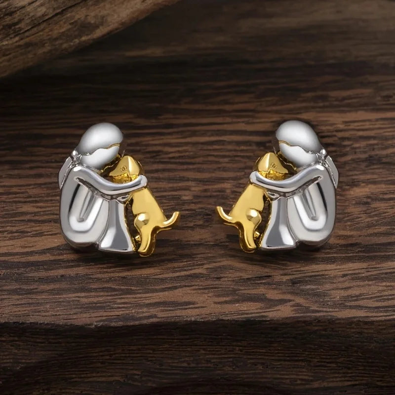 Boucles d'oreilles en deux couleurs, or blanc et or en or blanc