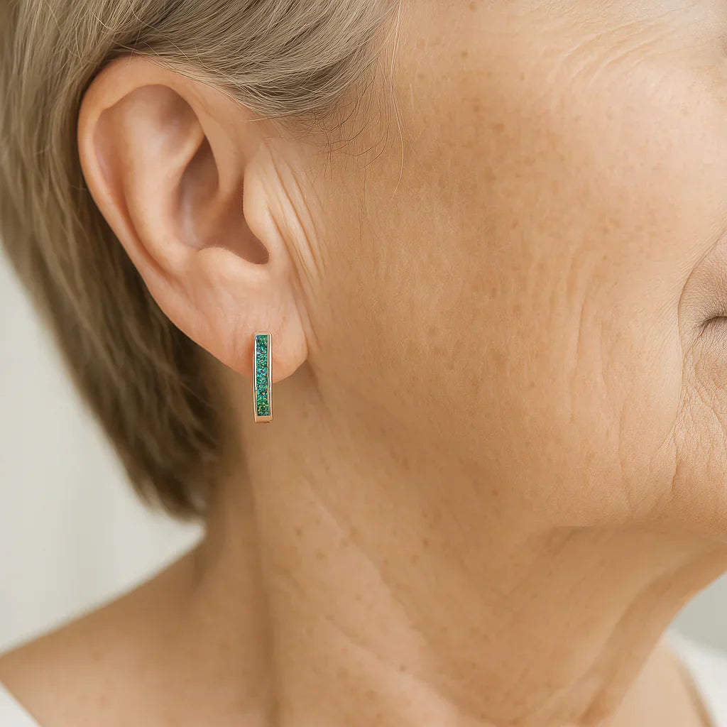 Boucles d'oreilles en émeraude et diamant en or