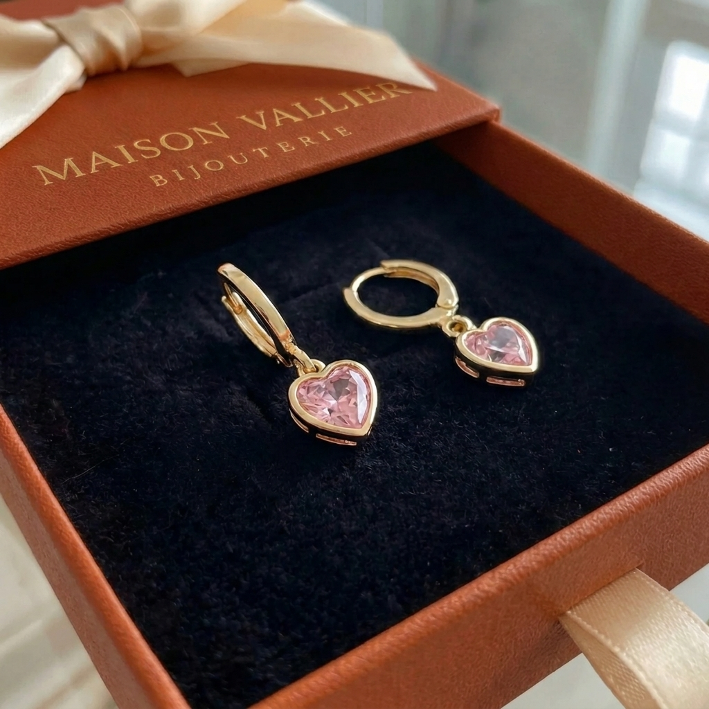 Boucles d'oreilles en forme de charme Cupidon en or