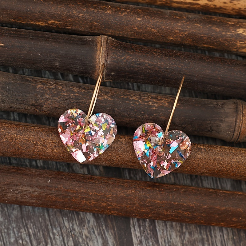 Boucles d'oreilles en forme de cœur en sucre en or