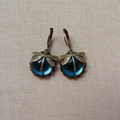 Boucles d'oreilles en forme de sphère en or vieilli