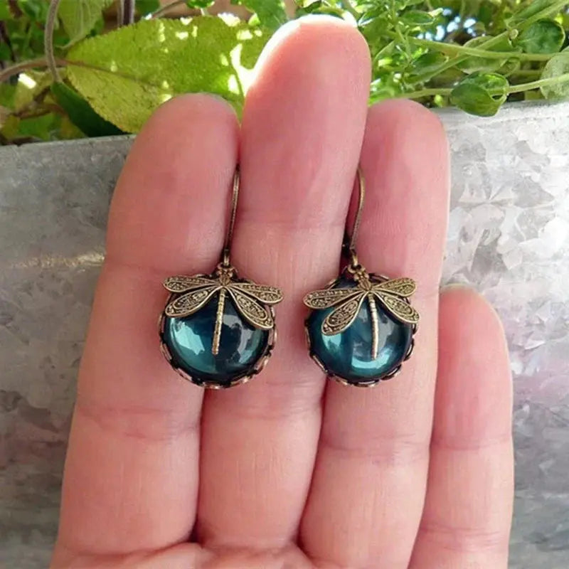 Boucles d'oreilles en forme de sphère vieilli en or