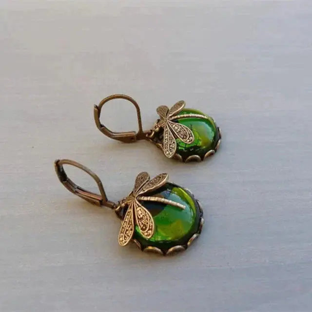 Boucles d'oreilles en forme de sphère vieilli en or