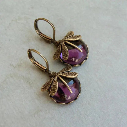 Boucles d'oreilles en forme de sphère en or vieilli