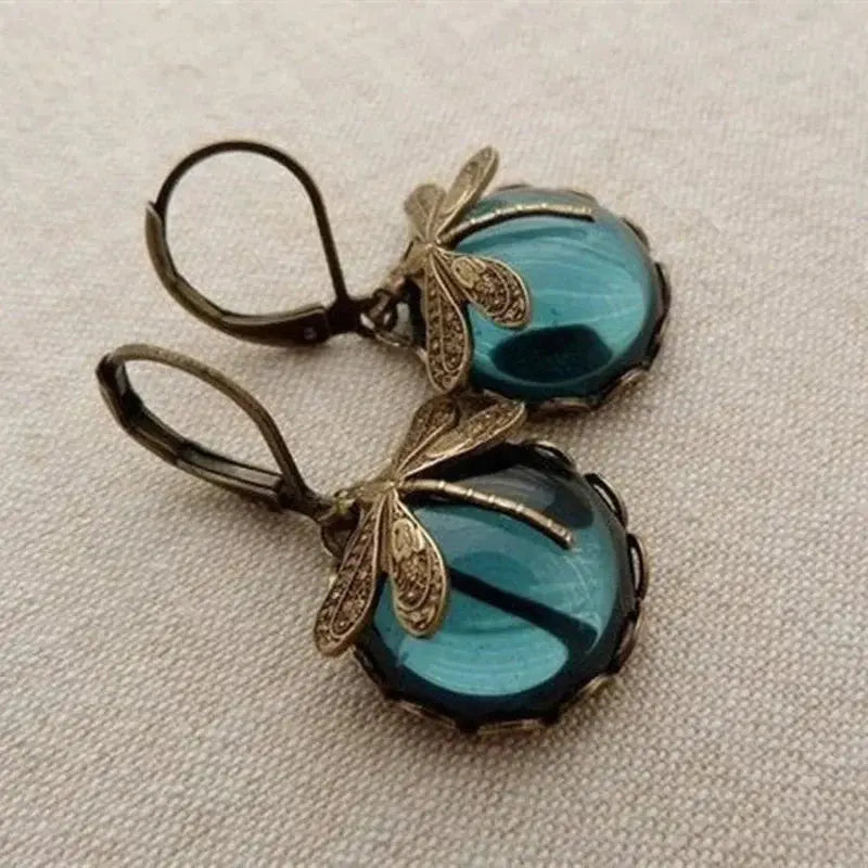 Boucles d'oreilles en forme de sphère vieilli en or