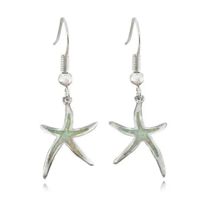 Boucles d'oreilles en opale en or blanc