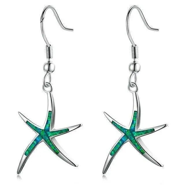 Boucles d'oreilles en opale en or blanc