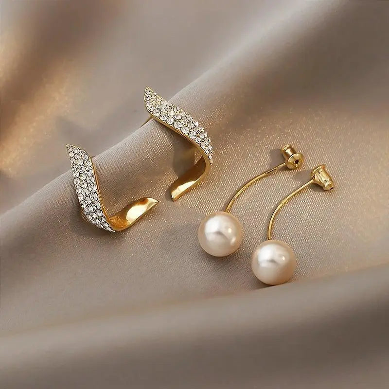Boucles d'oreilles avec perles en or
