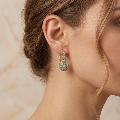 Boucles d'oreilles en or avec turquoise