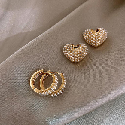 Boucles d'oreilles en perles d'amour en or