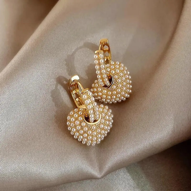 Boucles d'oreilles en perles d'amour en or