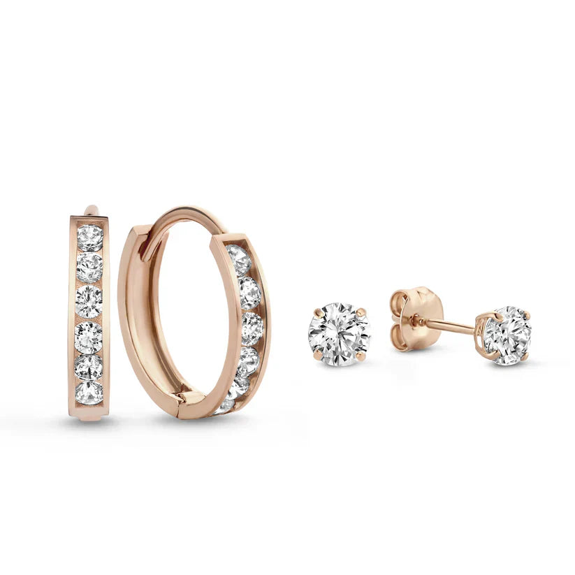 Boucles d'oreilles en pierre Dara brillante en or