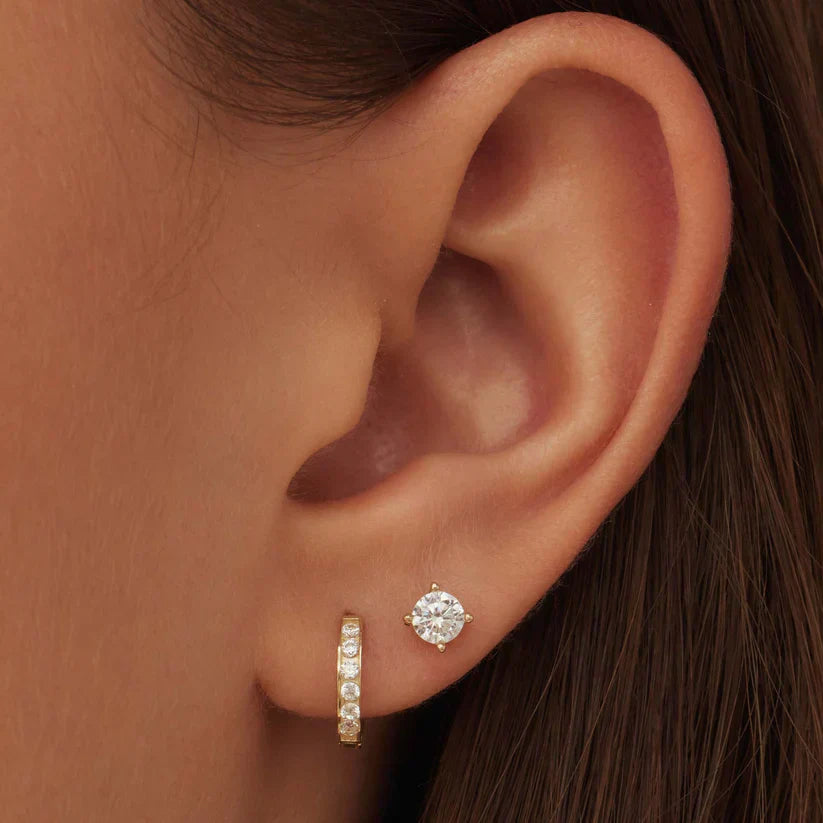 Boucles d'oreilles en pierre Dara brillante en or