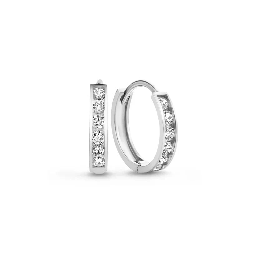 Boucles d'oreilles en pierre Dara brillante en or blanc